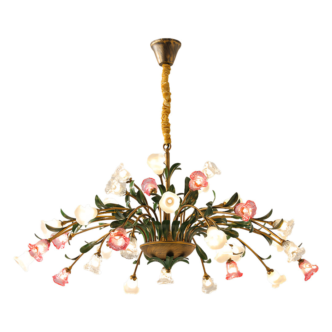Vintage Floral Chandelier Rustic Branch Ceiling Light