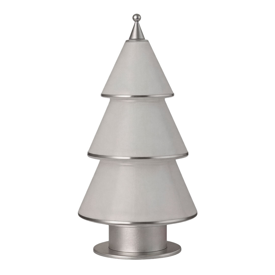 White Contemporary Cedar Christmas Tree Table Lamp - Modern Holiday Decor Lighting