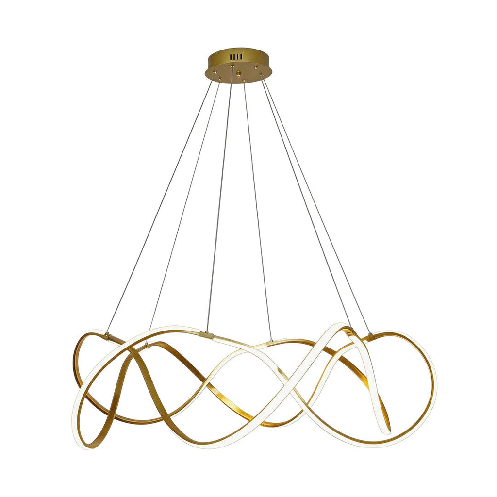 Modern Gold Geometric LED Chandelier - Dimmable Aluminum Design