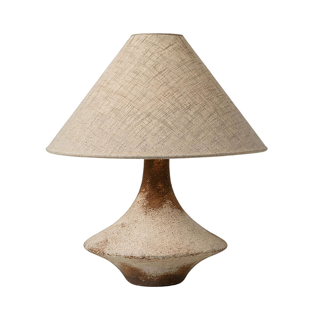 Gray Ceramic Wabi-Sabi Table Lamp - Stylish Bedside Accent Light