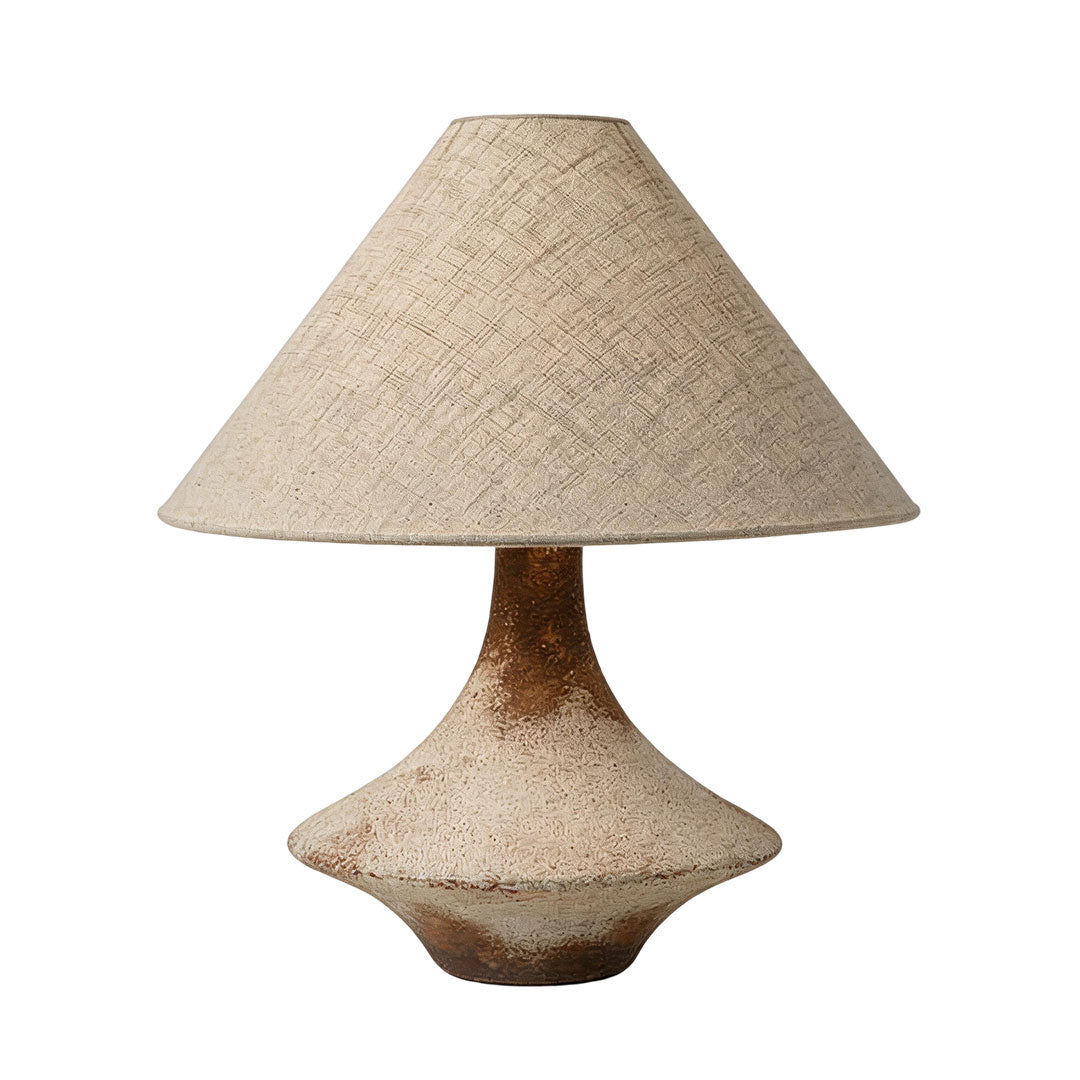Gray Ceramic Wabi-Sabi Table Lamp - Stylish Bedside Accent Light