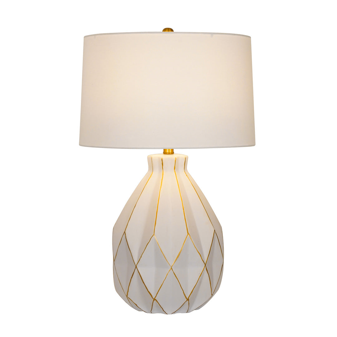 White Ceramic Table Lamp - Luxury Mid-Century Accent Light for Modern Decor