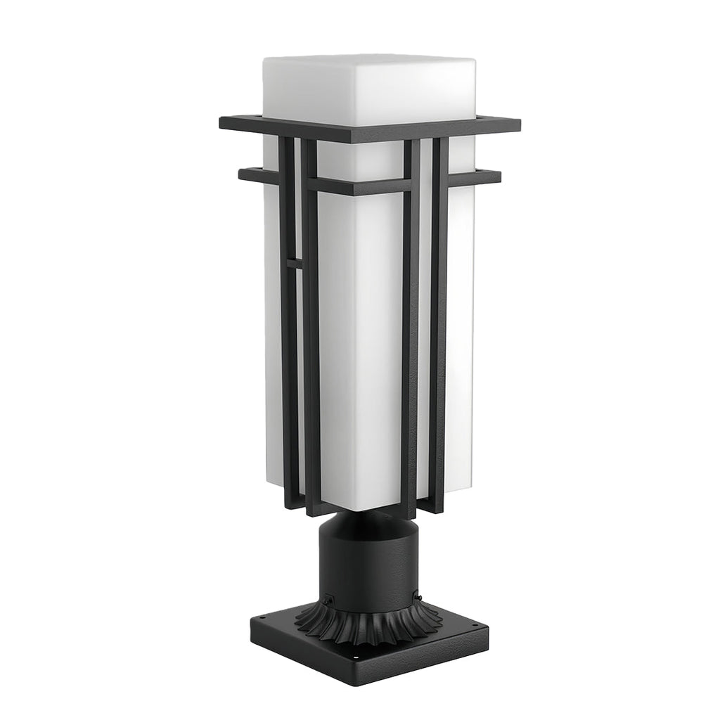 Black Retro Aluminum Path Lights - Frosted Glass Waterproof Outdoor Landscape Lighting