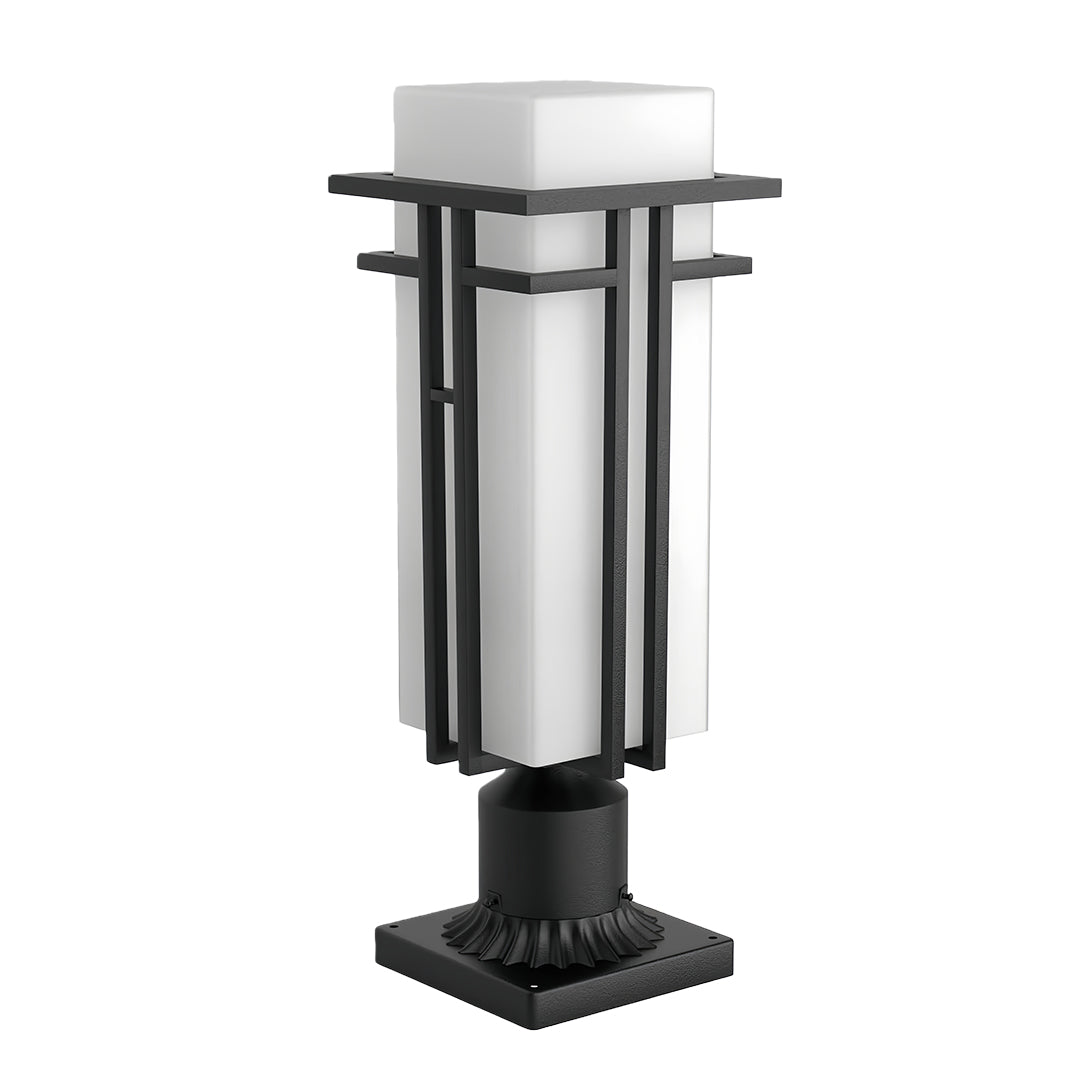 Black Retro Aluminum Path Lights - Frosted Glass Waterproof Outdoor Landscape Lighting