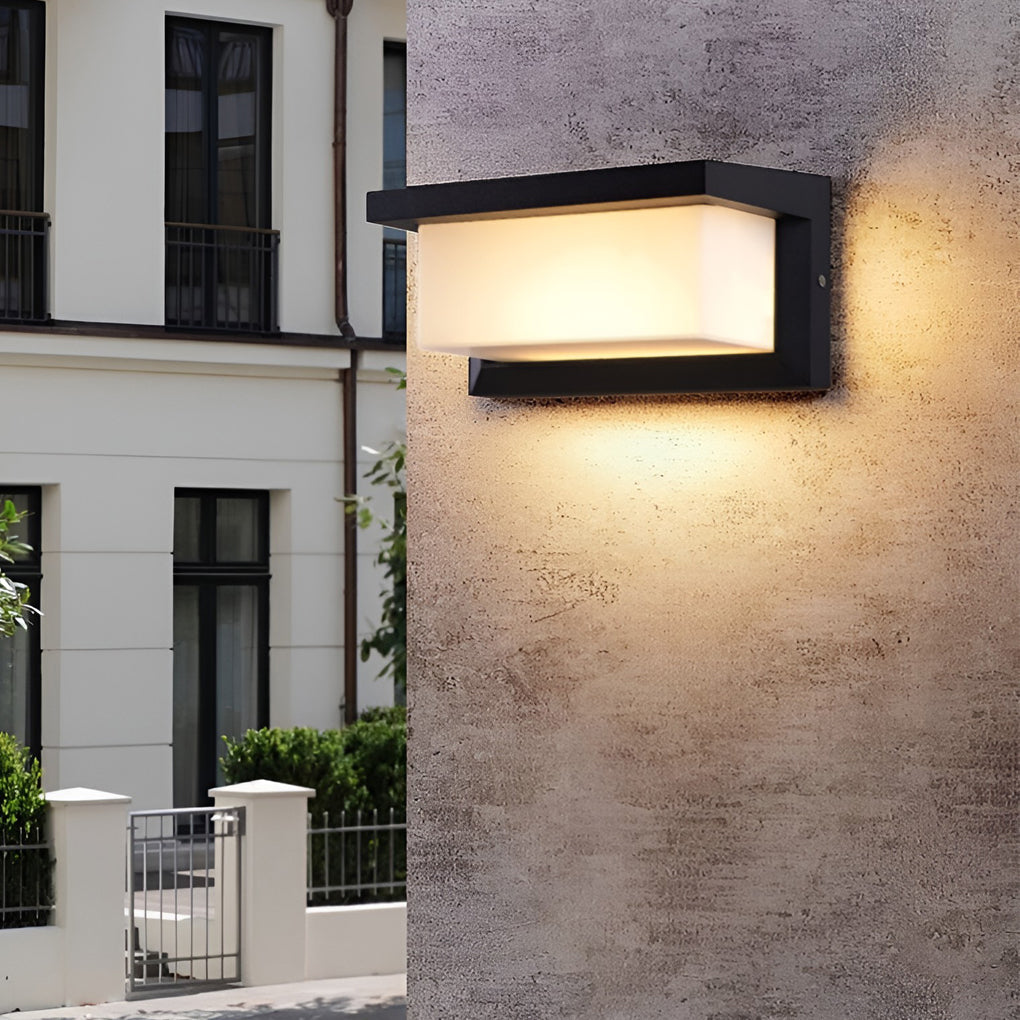 Rectangular Waterproof Solar Outdoor Wall Light - Modern Design