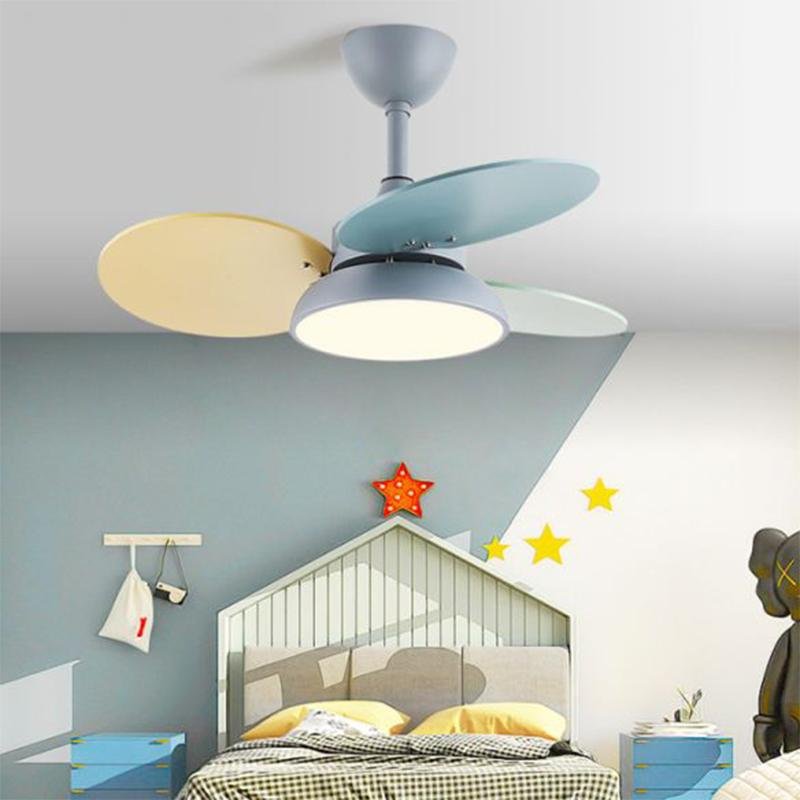 Colorful Kids Pendant Ceiling Fan with Light for Bedroom