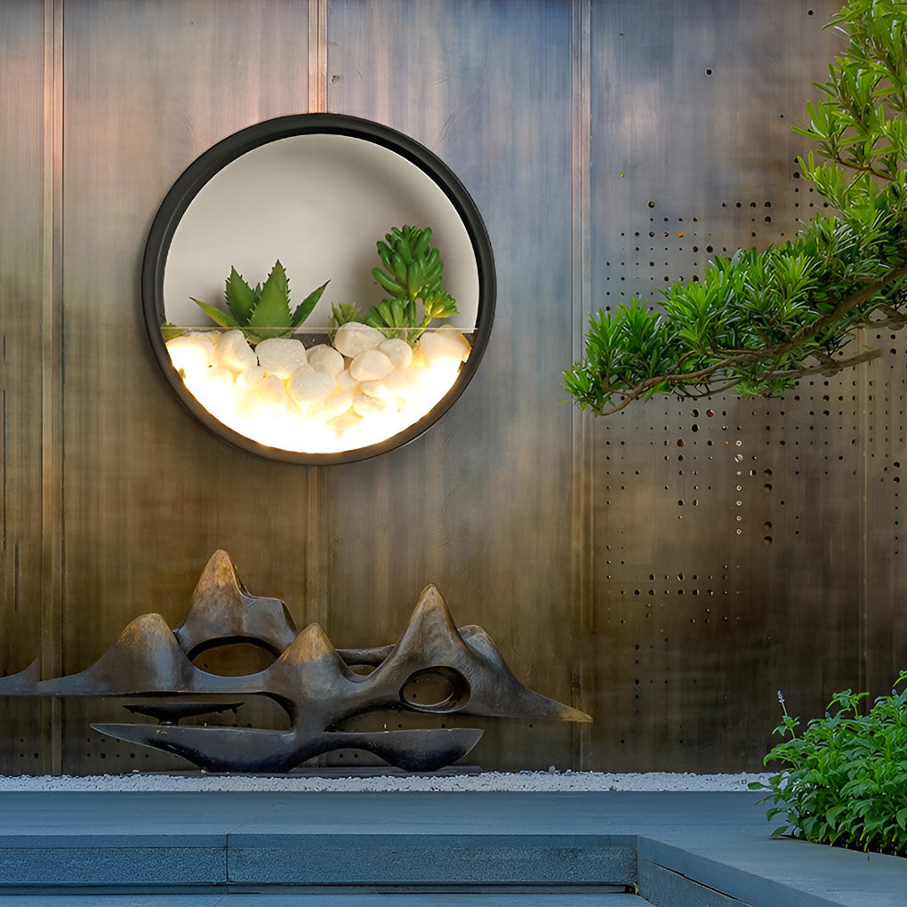Round Plant Wall Lamp - Natural LED Modern Outdoor Light