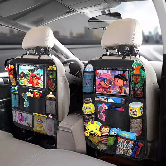 Black Waterproof Car Backseat Organizer with Multiple Pockets for Storage