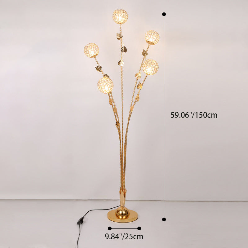 Modern Luxury Leaf Flower Globe Floor Lamp - 5-Light Iron Aluminum Design for Living Room  

Elevate your living space with this stunning modern luxury floor lamp, featuring a unique leaf flower globe design. Crafted from durable iron and aluminum, this 5