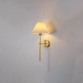 Vintage Pleated Fabric Shade Wall Sconce Lamp - Straight Arm 1-Light Design