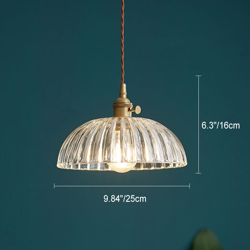 Contemporary Nordic Floral Glass Pendant Light - 1-Light Brass Fixture for Living Room & Bedroom