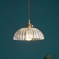 Contemporary Nordic Floral Glass Pendant Light - 1-Light Brass Fixture for Living Room & Bedroom