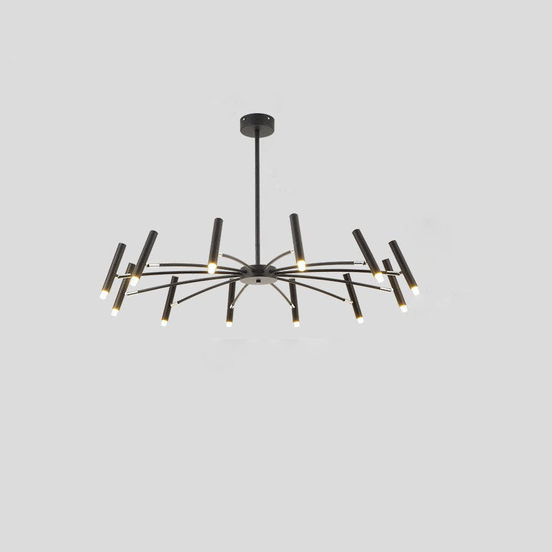 Contemporary Scandinavian Round Radioactive Iron Aluminum Chandelier 12/24 Light for Living Room