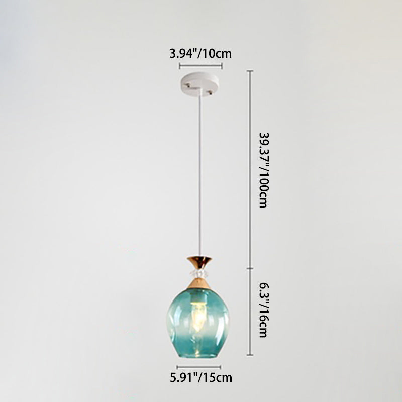 Contemporary Nordic Gradient Glass Orb 1/3 Light Island Chandelier for Living Room