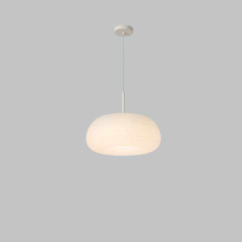 Modern Minimalist White Round Iron PE LED Pendant Light