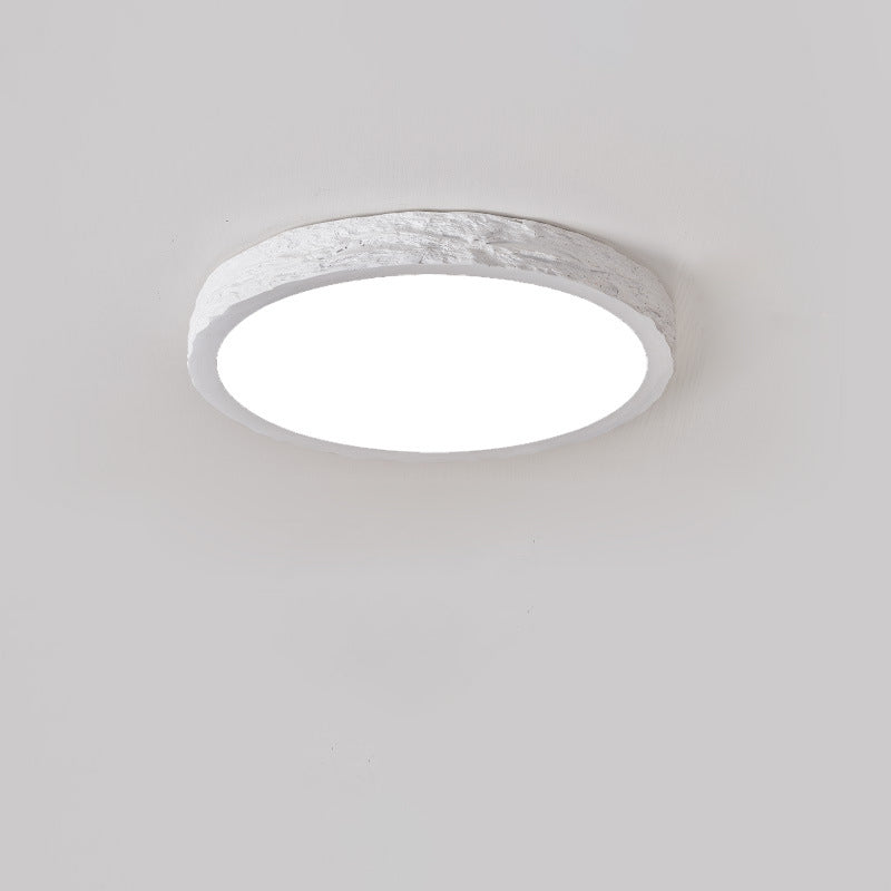 Modern Minimalist Round Stone Grain Resin Iron LED Ceiling Light for Bedroom