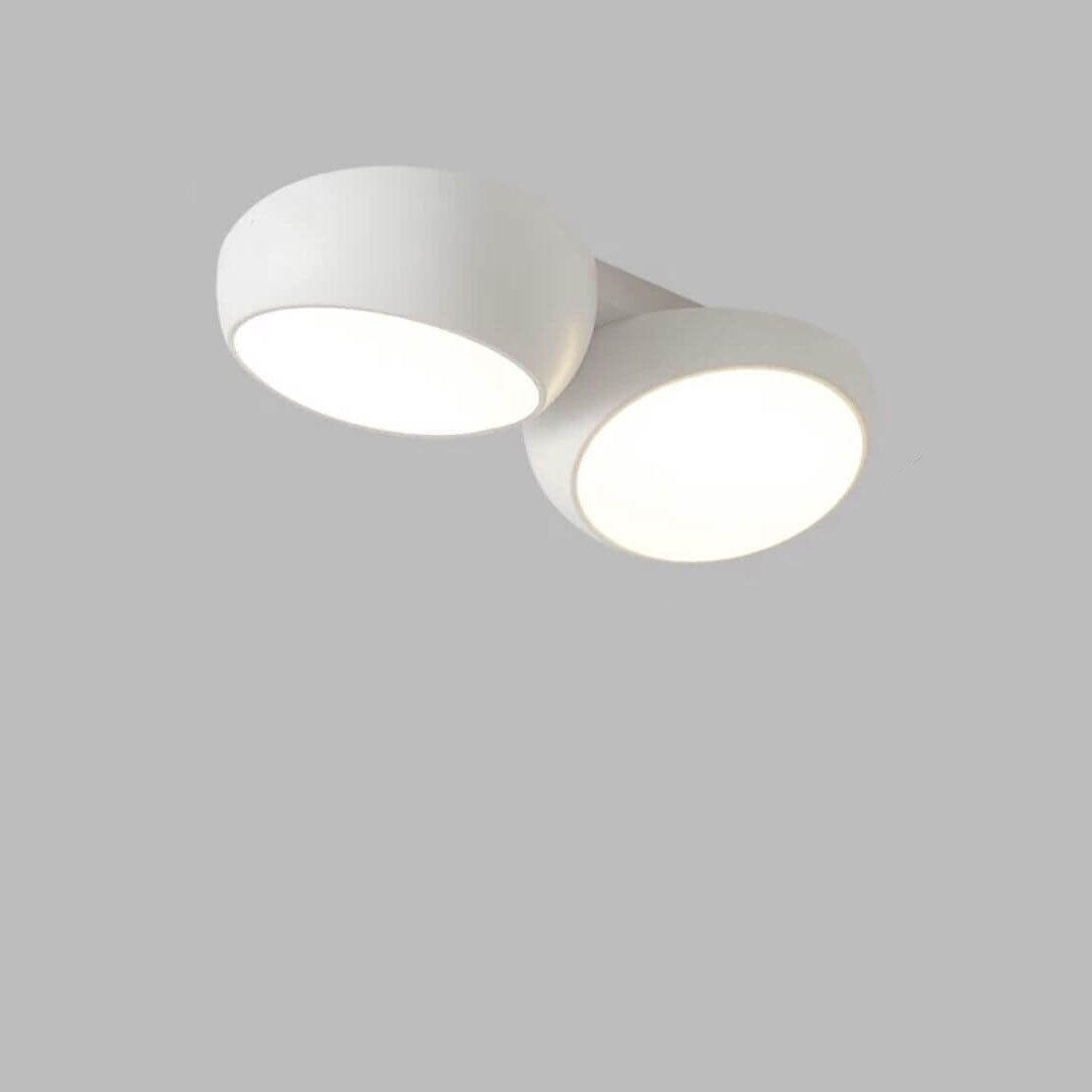 Scandinavian Modern Round LED Semi-Flush Mount Ceiling Light – Iron & Plastic Design