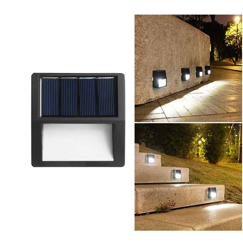 Modern Minimalist Square LED Solar Step Light - Waterproof Outdoor Patio Lighting