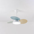Colorful Round Fan Leaf Kids Downrods Ceiling Light