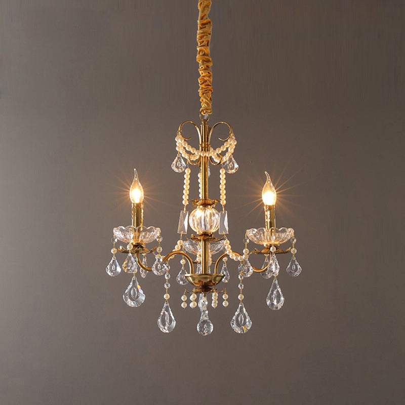 Traditional French Candelabra Crystal Iron Chandelier - 3/6/8 Lights for Living Room Elegance