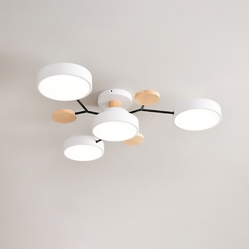 Contemporary Scandinavian Round Molecule Branch LED Ceiling Light for Living Room