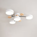 Contemporary Scandinavian Round LED Semi-Flush Mount Ceiling Light for Living Room