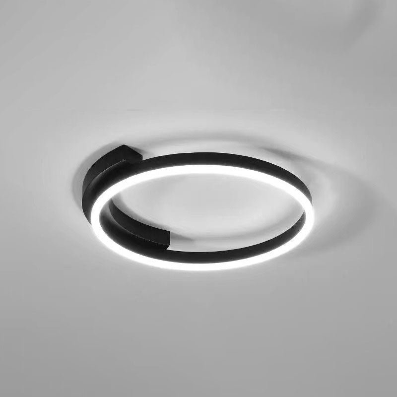 Modern Minimalist LED Flush Mount Ceiling Light – Acrylic & Aluminum Circle Ring for Living Room
