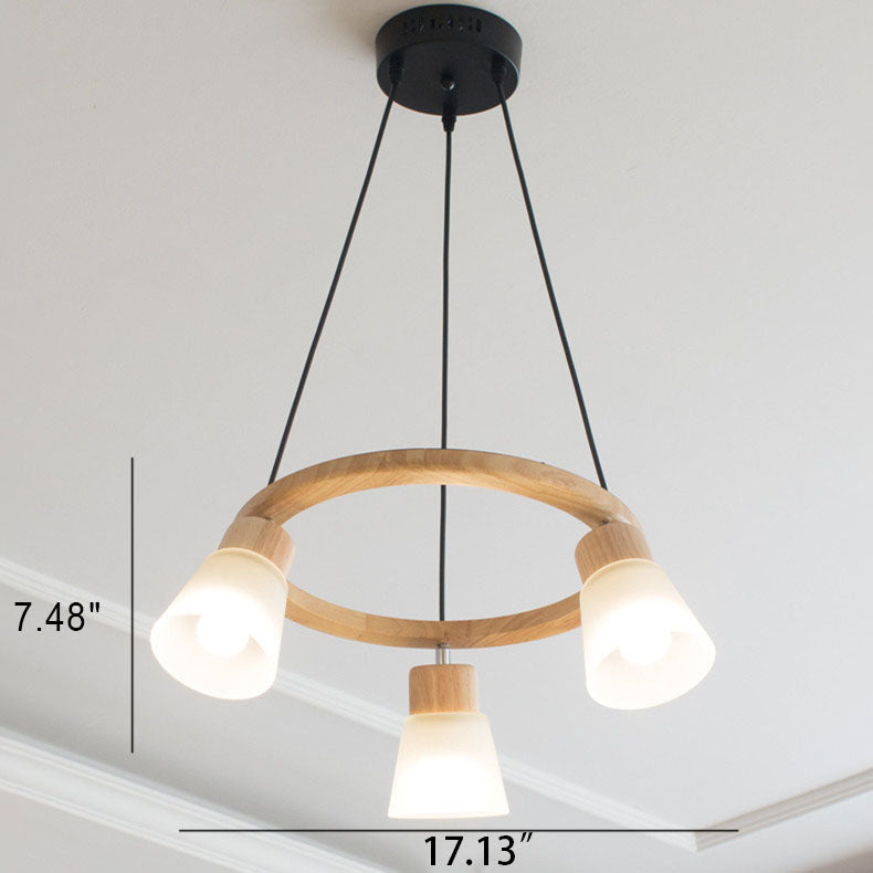 Nordic Minimalist Solid Wood 3/5-Light Bird Chandelier