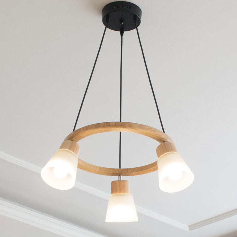 Nordic Minimalist Solid Wood 3/5-Light Bird Chandelier