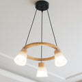 Nordic Minimalist Solid Wood 3/5-Light Bird Chandelier