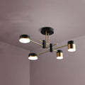 Modern Minimalist Black Gold Semi-Flush Mount Light 4-8 Lights