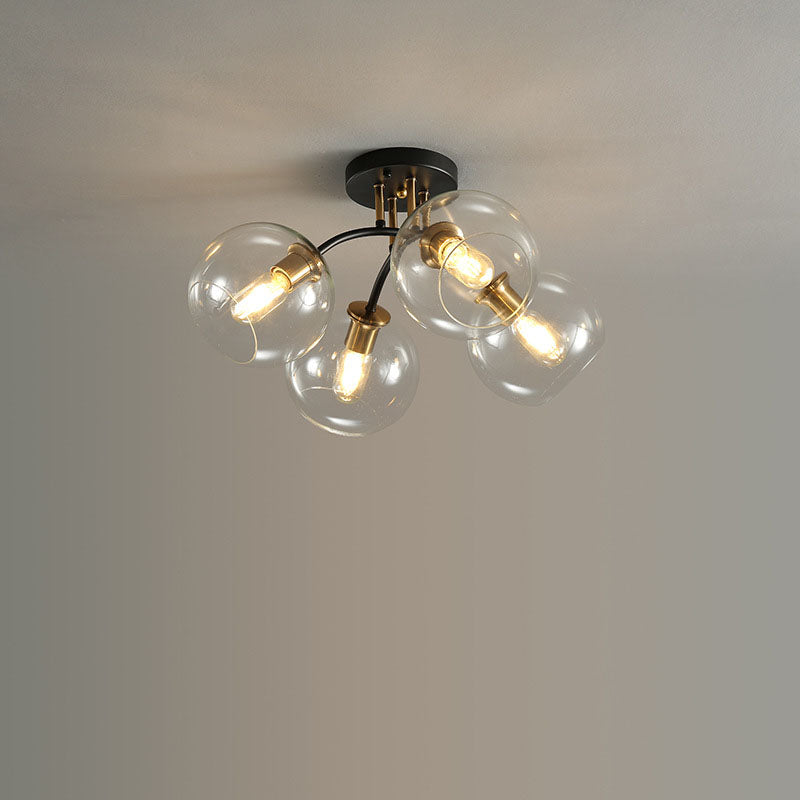 Modern Luxury Iron Glass Magic Bean Semi-Flush Mount Ceiling Light - 4/6/8 Lights for Bedroom