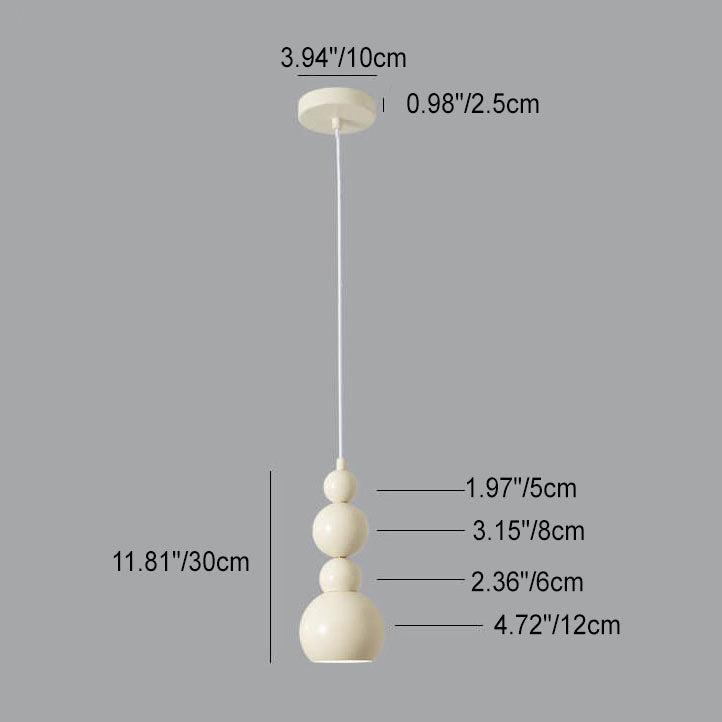 Creative Cream Iron Gourd Skewers Chandelier - 4/8 Light Modern Lighting Fixture