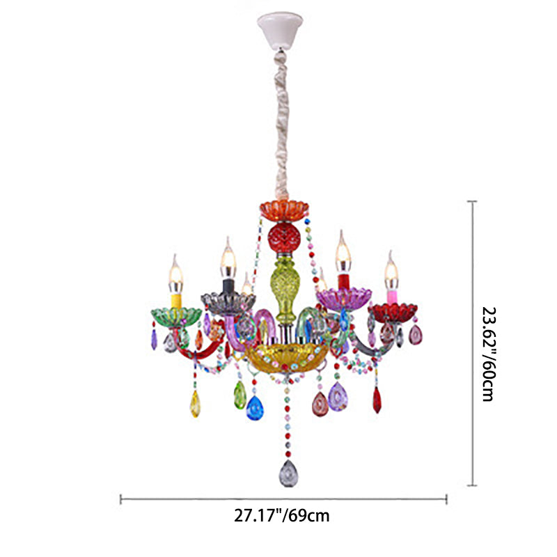 Modern Luxury Crown Iron Glass Crystal Chandelier 6/8 Light for Dining Room