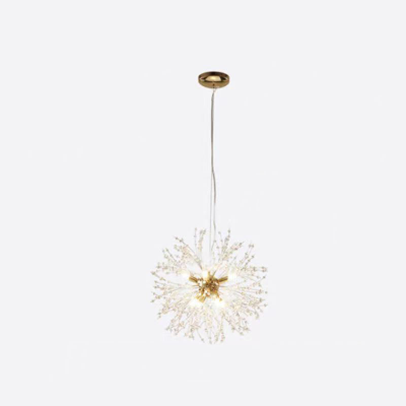 Contemporary Scandinavian Dandelion Crystal Chandelier - 8/9/12/16 Lights for Bedroom Elegance