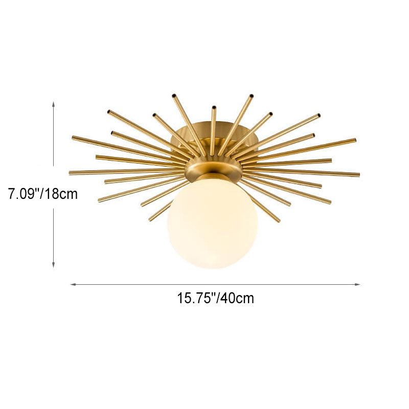 Glass Ball Semi-Flush Mount Light Fixture for Modern Home Decor