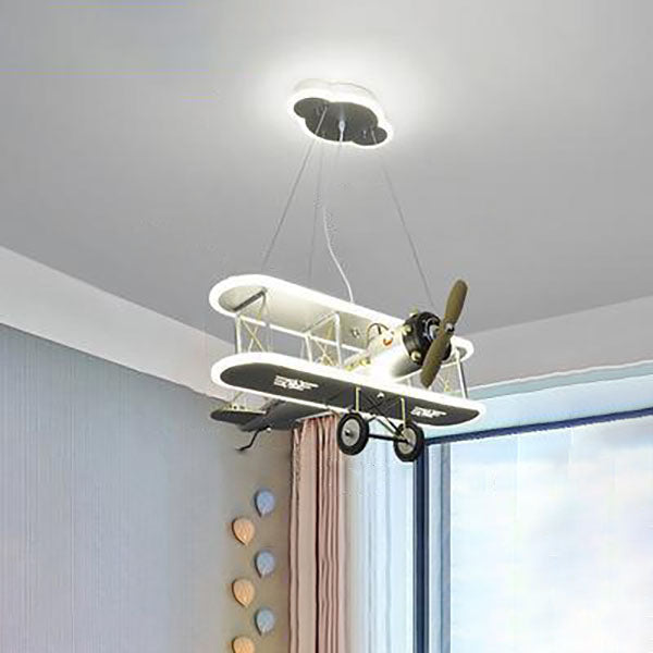Contemporary LED Aircraft Ceiling Fan Light for Kids' Bedroom