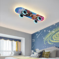 Creative Cartoon Skateboard Acrylic LED Kids Flush Mount Ceiling Light for Boys and Girls Room, Unique Cartoon Design, Bright LED Lighting, Fun Skateboard Theme, Nursery Decor, Child's Bedroom Lighting, Playroom Ceiling Fixture, Modern Light Fixture, Ener