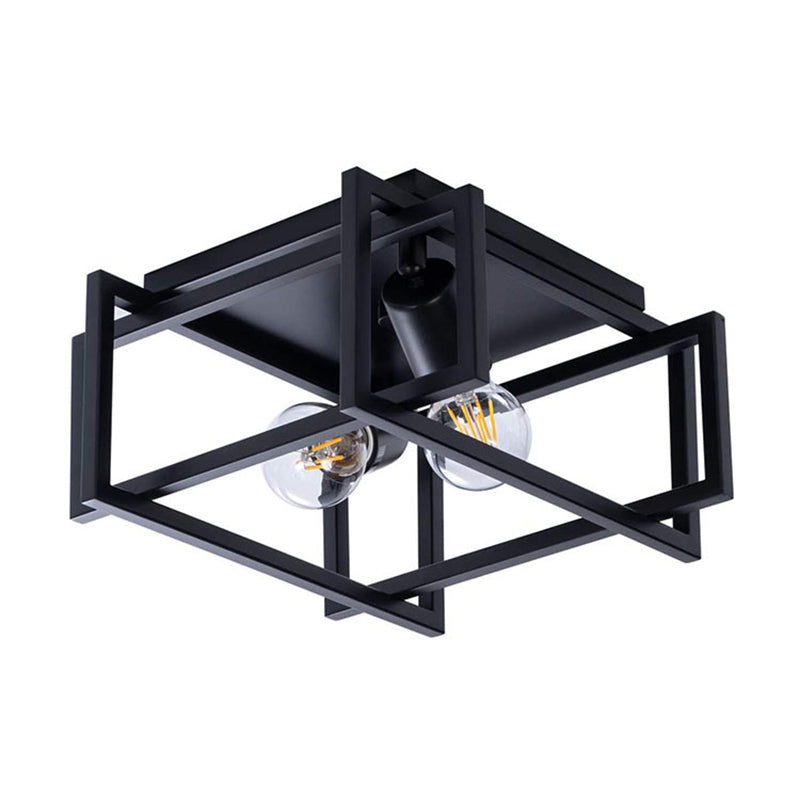 Contemporary Industrial Square Iron 2-Light Semi-Flush Mount Ceiling Light 

Upgrade your living room decor with this stylish contemporary industrial 2-light semi-flush mount ceiling light. Crafted from durable iron with a sleek square design, this fixtur