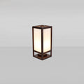 Traditional Chinese Rectangular Parchment Wood 1-Light Floor Lamp for Entertainment Rooms