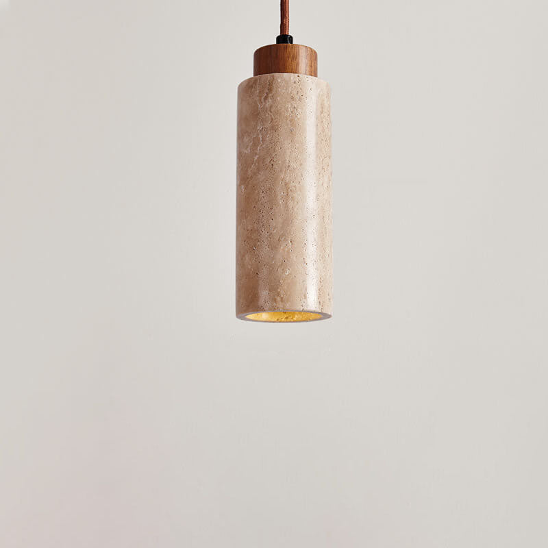 Wabi-Sabi Solid Wood & Stone Island Light Chandelier - 1/2/3-Light Rustic Fixture