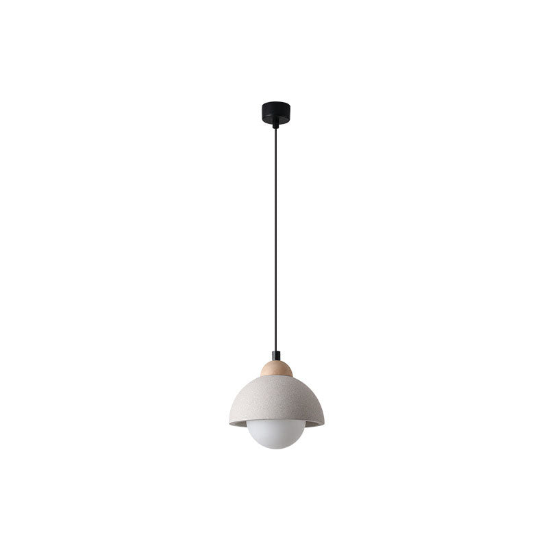 Contemporary Scandinavian Cement Dome Pendant Light for Bedroom 1-Light