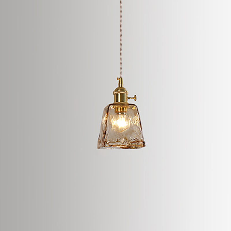 Vintage Amber Glass Pendant Light - 1-Light Ceiling Fixture for Home Decor, Retro Lighting, Industrial Style, Elegant Hanging Lamp