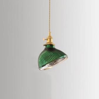 Nordic Vintage Green Brass Glass Island Chandelier - 1/2/3 Light Pendant Lighting for Kitchen, Dining Room, Rustic Home Decor