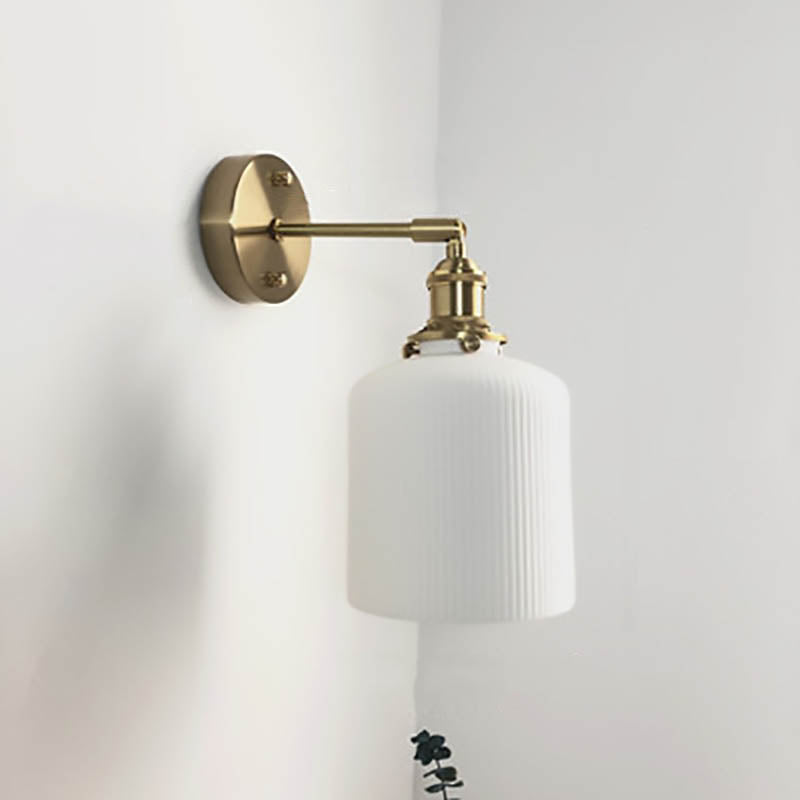 Japanese Retro Minimalist Brass Lucite Wall Sconce 1-Light Lamp