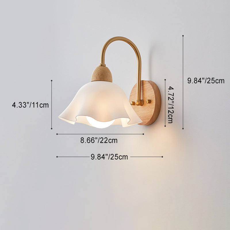 Contemporary Wood & Ceramic Wall Sconce Lamp for Living Room