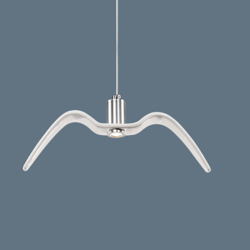Contemporary Nordic Wrought Iron Seagull LED Pendant Light for Living Room