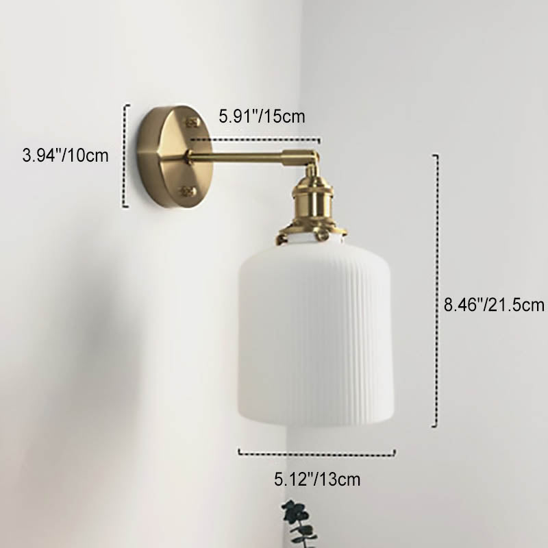 Japanese Retro Minimalist Brass Lucite Wall Sconce Lamp - 1-Light Oval Design