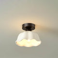 Scandinavian Modern Iron Glass Ceramic Flower Diamond Semi-Flush Mount Light