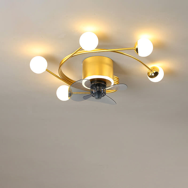 Nordic Light Luxury 5/7-Light LED Flush Mount Ceiling Fan